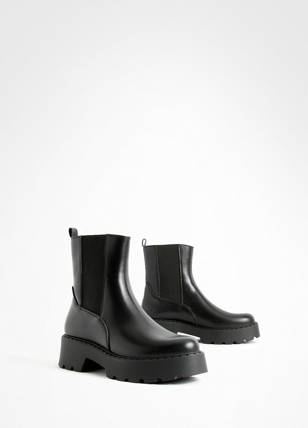 Осенние ботинки челси Boohoo без декора из искусственной кожи