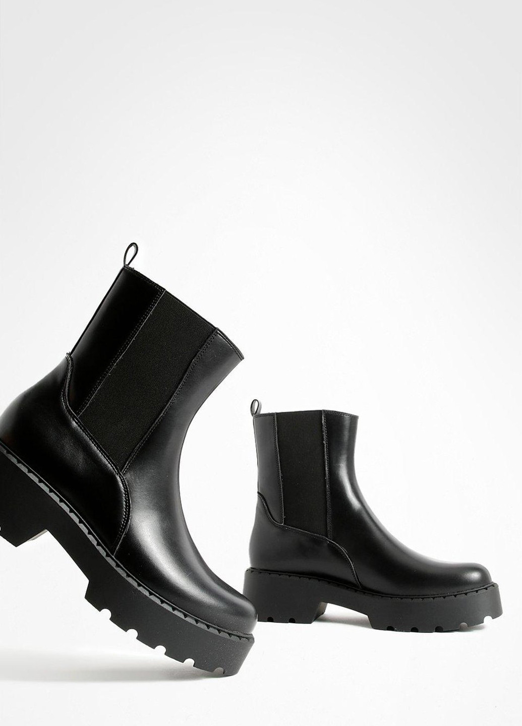 Осенние ботинки челси Boohoo без декора из искусственной кожи