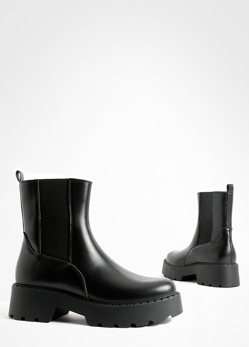 Осенние ботинки челси Boohoo без декора из искусственной кожи