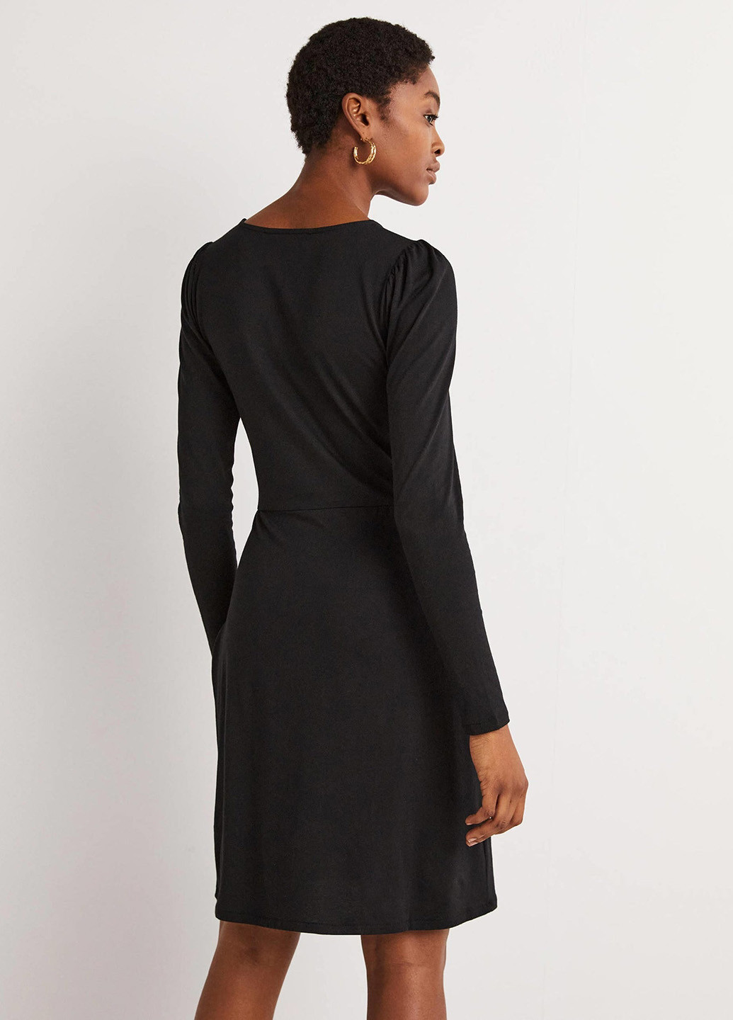 Черное кэжуал платье на запах Boden однотонное