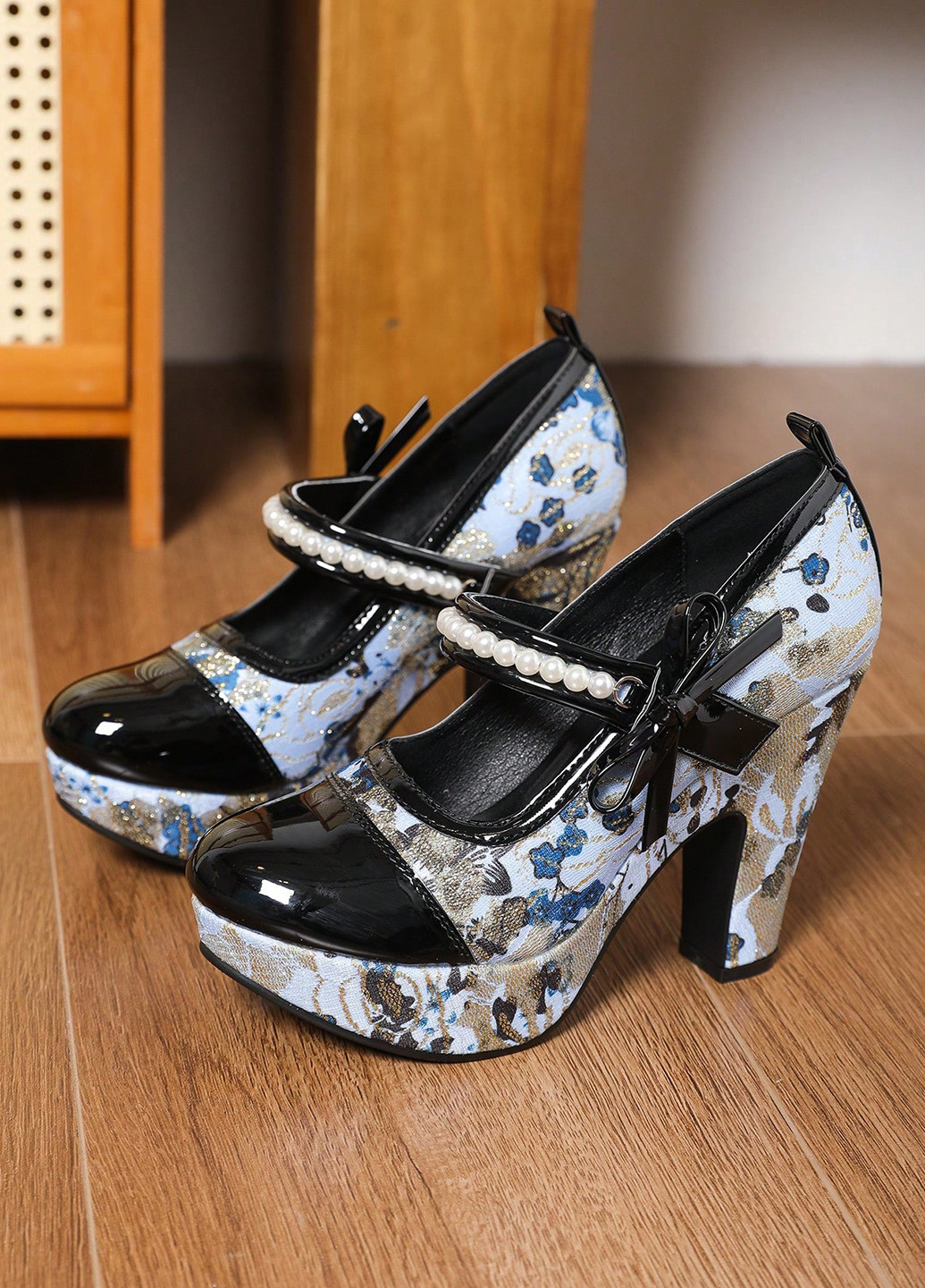 SHEIN Туфлі мері джейн графітовий з поліуретан, текстиль, штучна шкіра, китай — демісезон (339133186)