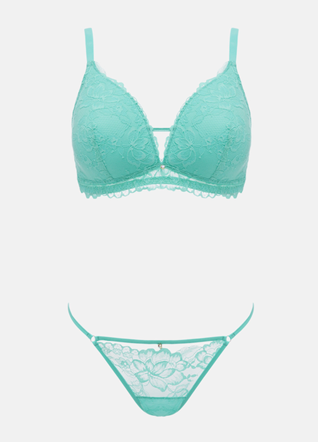 Мятный демисезонный комплект (бюстгальтер, трусики) Leilieve