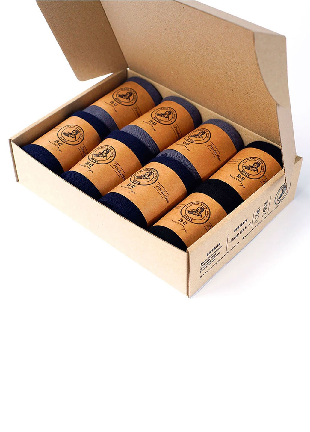 Комбіновані набір теплих шкарпеток 8 пар Rovix однотонні (220174742)