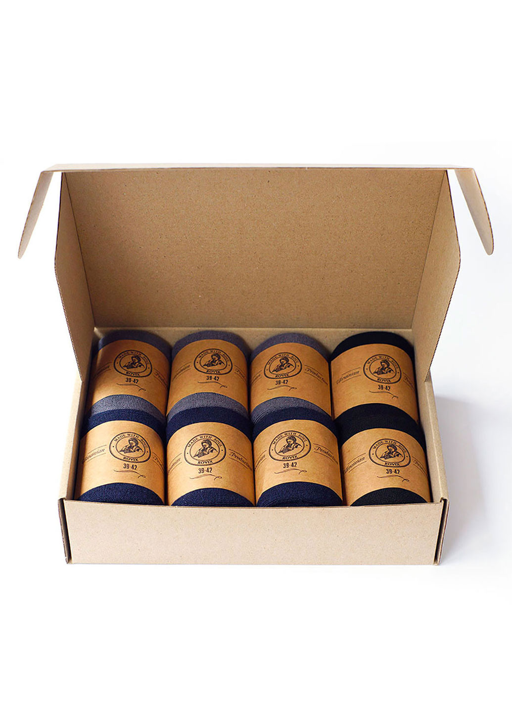 Комбіновані набір теплих шкарпеток 8 пар Rovix однотонні (220174742)