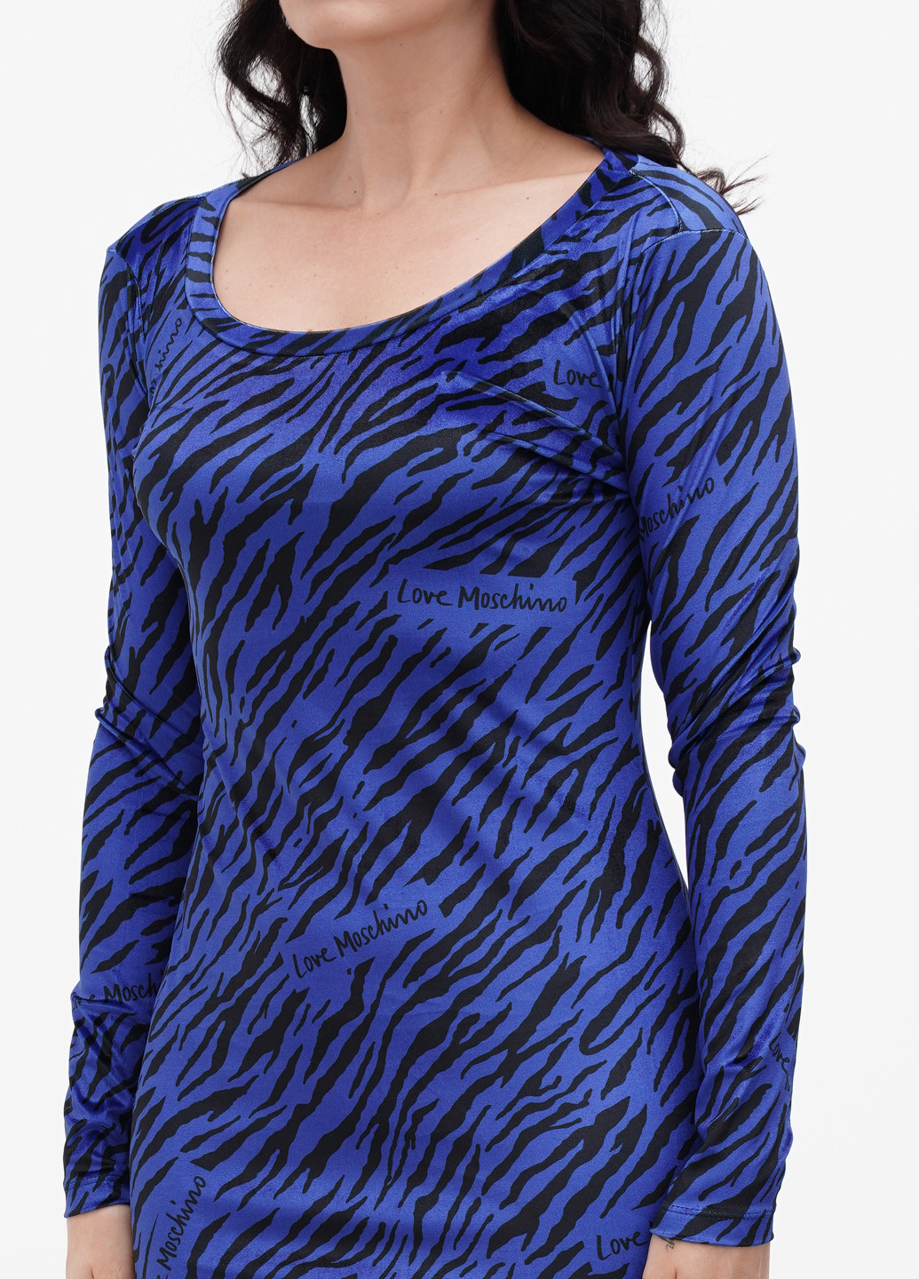 Синя кежуал сукня Love Moschino зебра