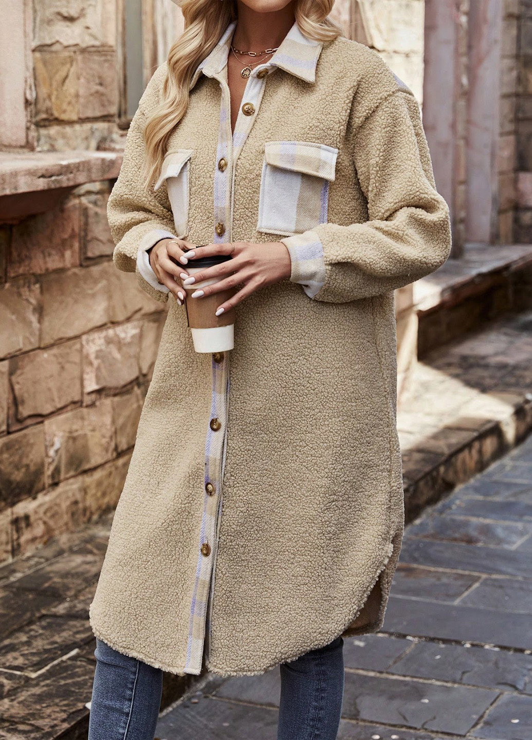 Куртка-рубашка SHEIN (329533110)