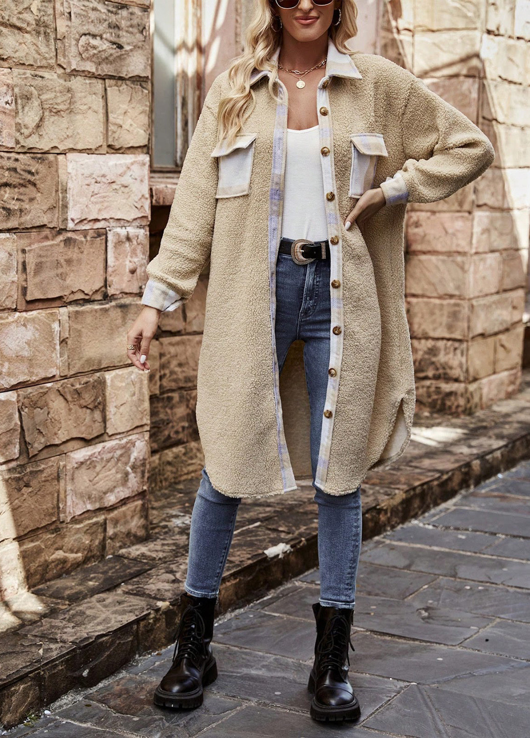 Куртка-рубашка SHEIN (329533110)