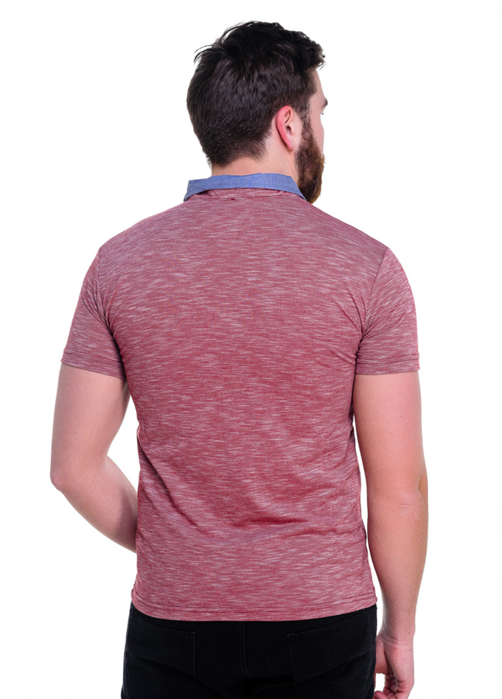 Бордовая футболка-поло для мужчин Issa меланжевая