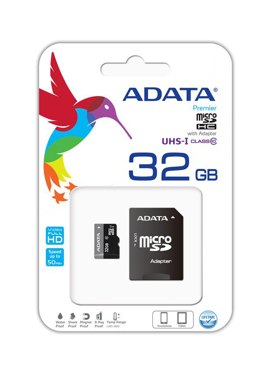 Карта памяти microSDHC 32GB C10 UHS-I + SD-adapter (AUSDH32GUICL10-RA1) ADATA Карта памяти ADATA microSDHC 32GB C10 UHS-I + SD-adapter (AUSDH32GUICL10-RA1) чёрные