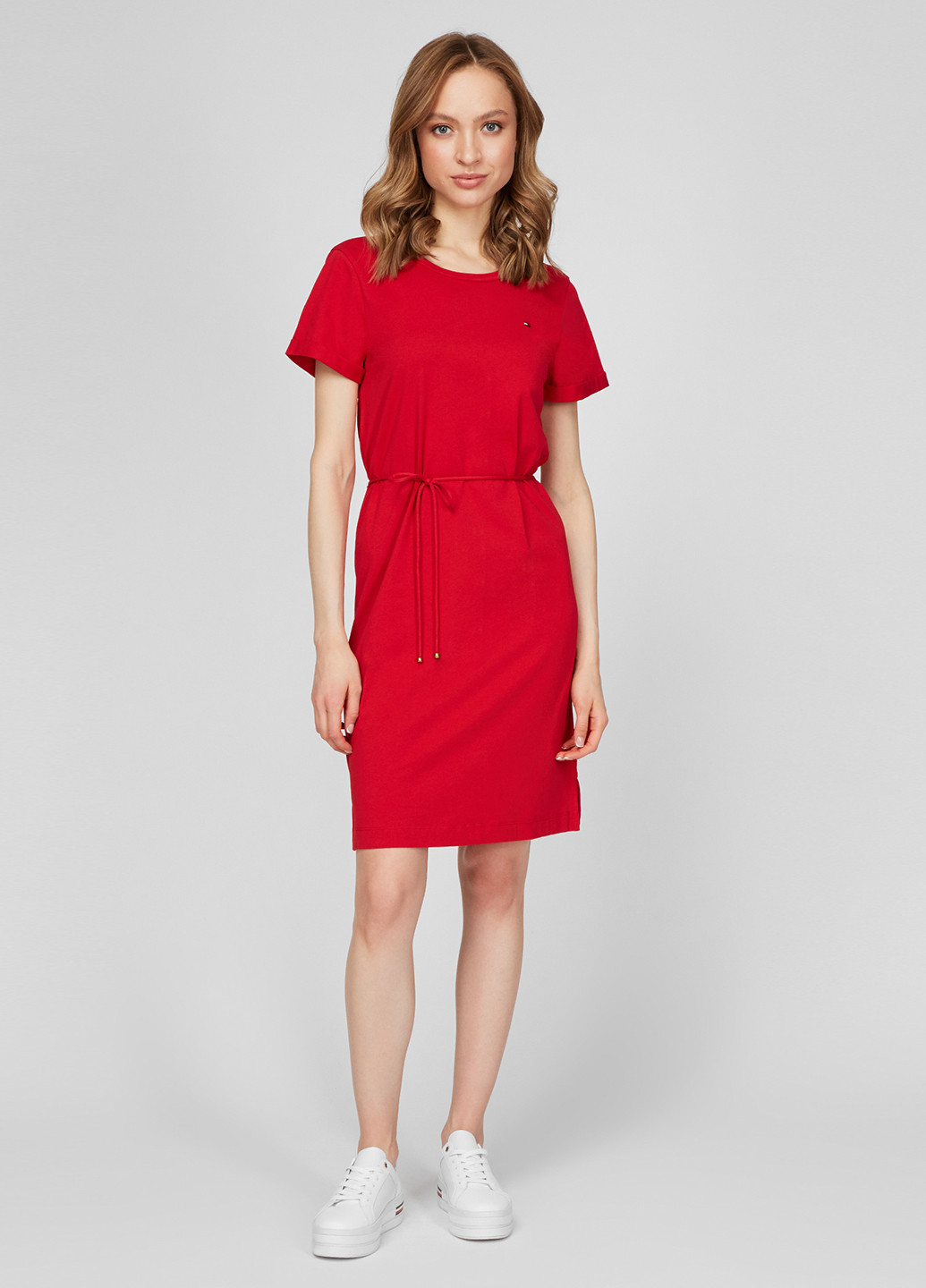 Червона кежуал плаття, сукня сукня-футболка Tommy Hilfiger однотонна