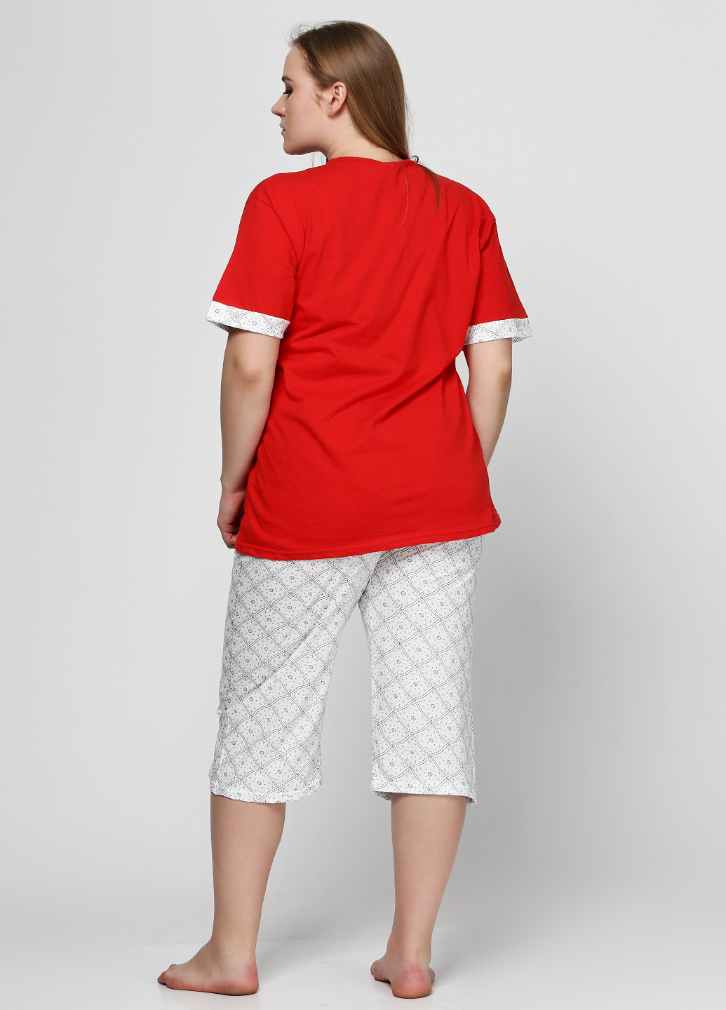 Червона всесезон піжама (футболка, бриджі) Fawn