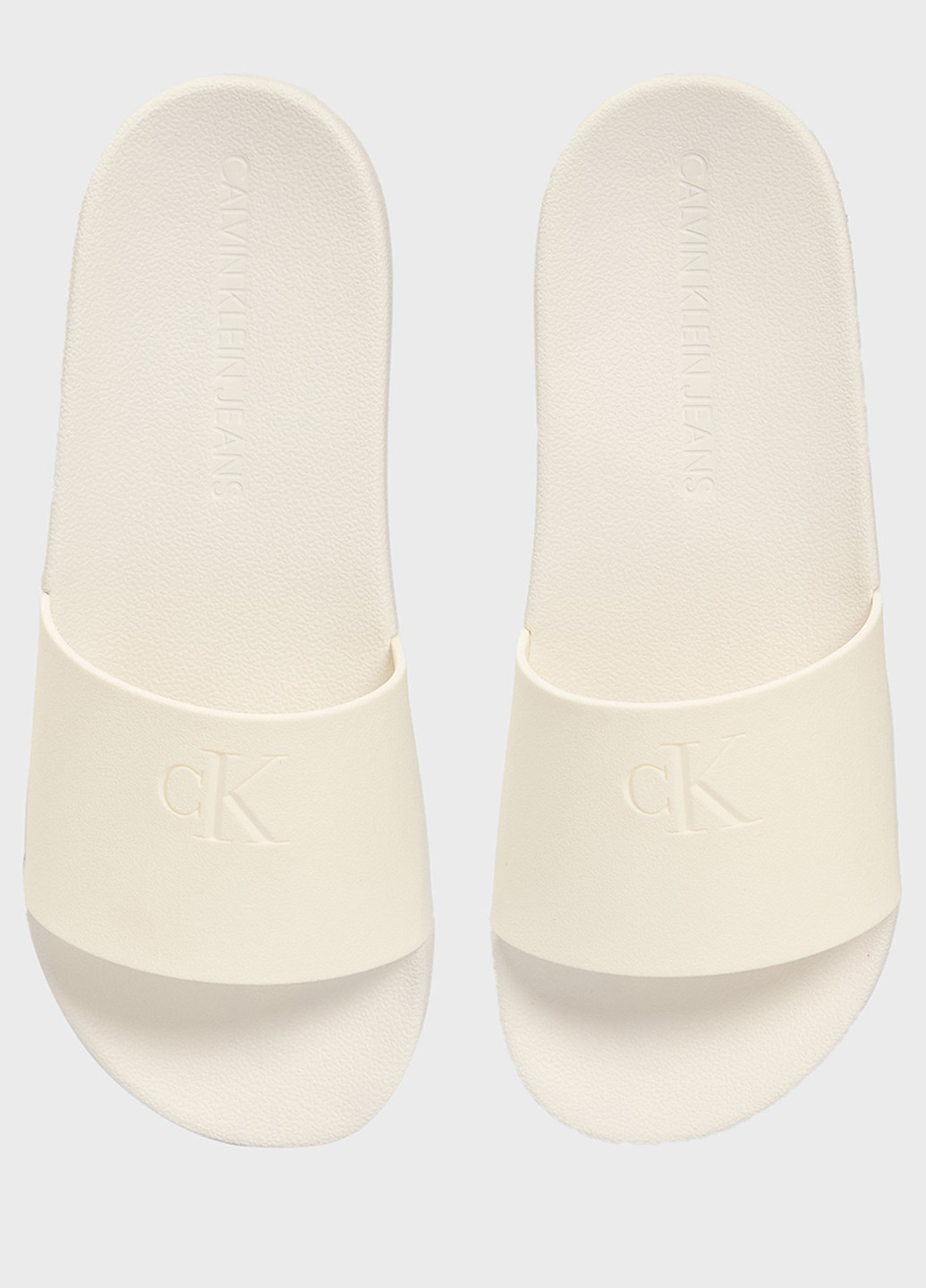 Белые шлепанцы Calvin Klein Jeans с тиснением, с логотипом
