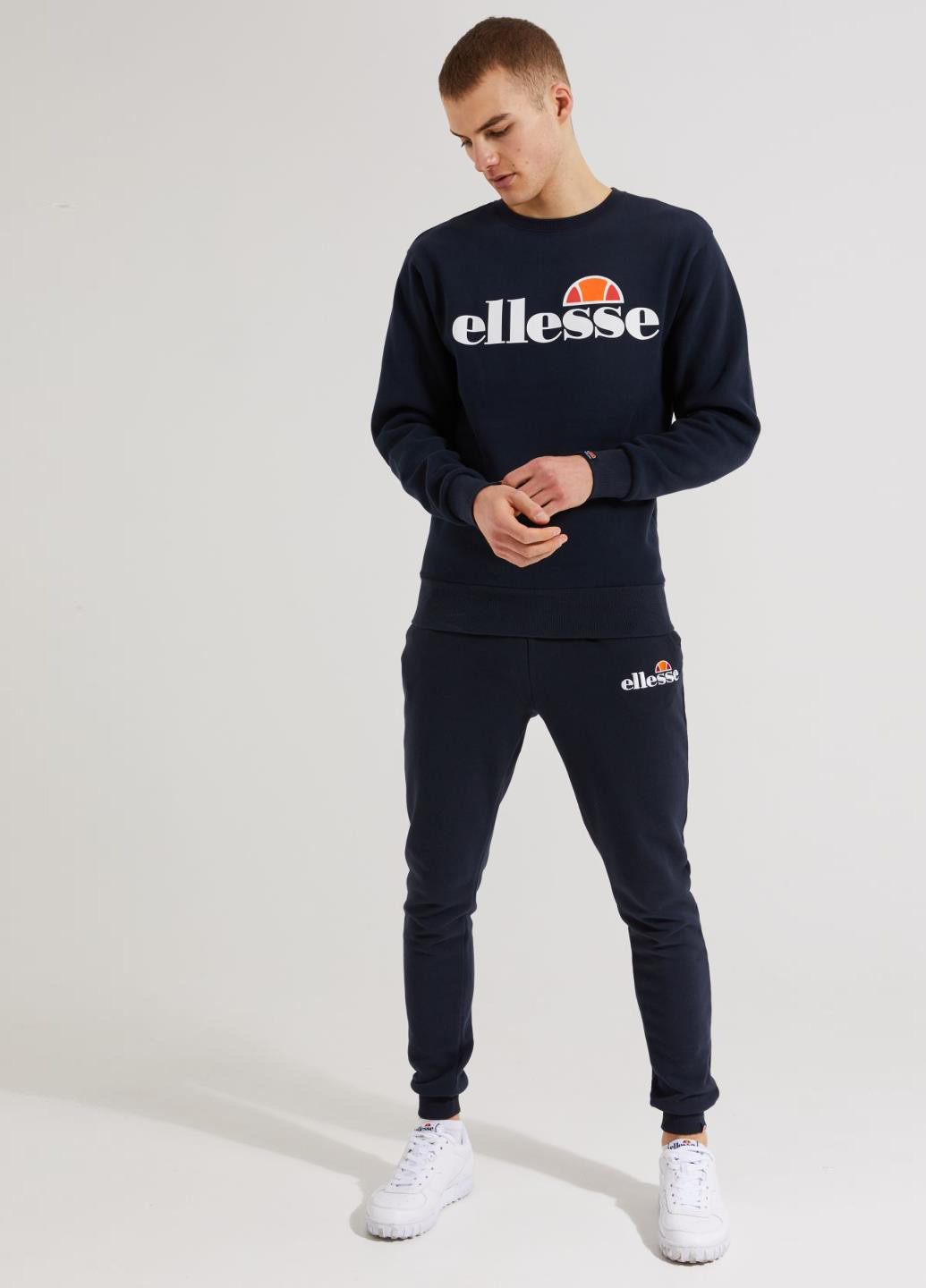 Темно-синій світшот shc07930-429 Ellesse логотип без декору (322021320)