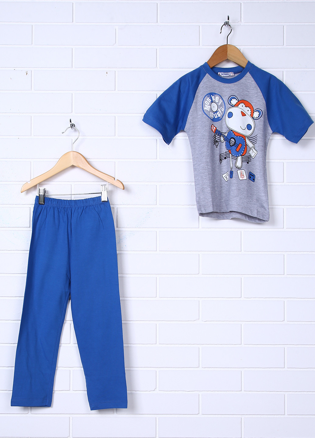 Синяя всесезон пижама (футболка, брюки) Okyanus Baby