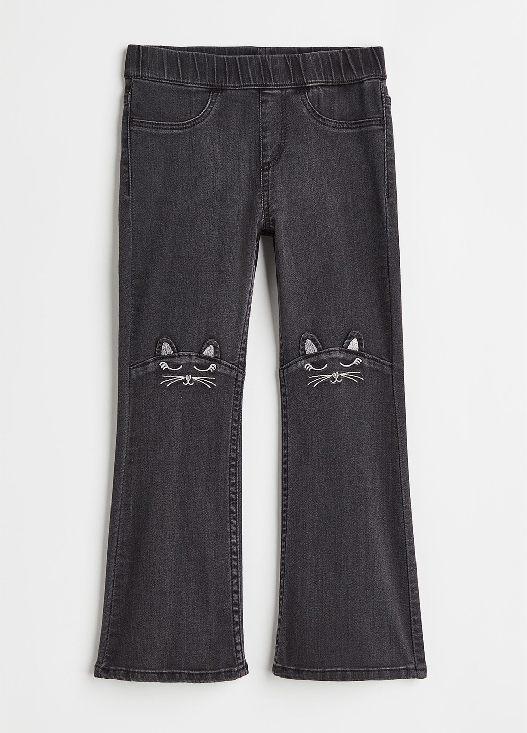 Темно-серые демисезонные клеш джинсы H&M
