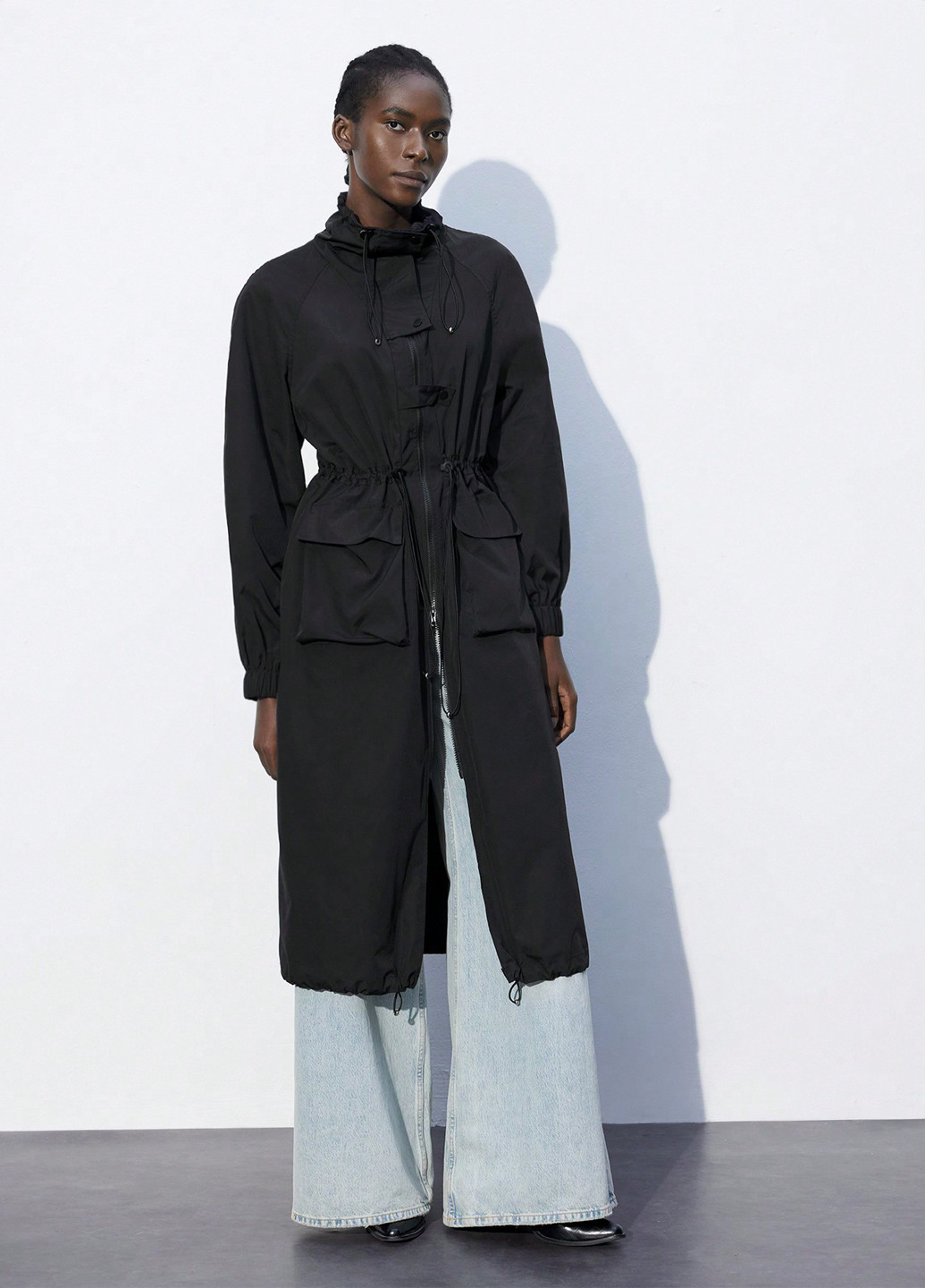 Плащ SHEIN на блискавці, на кнопках демісезон (325533157)