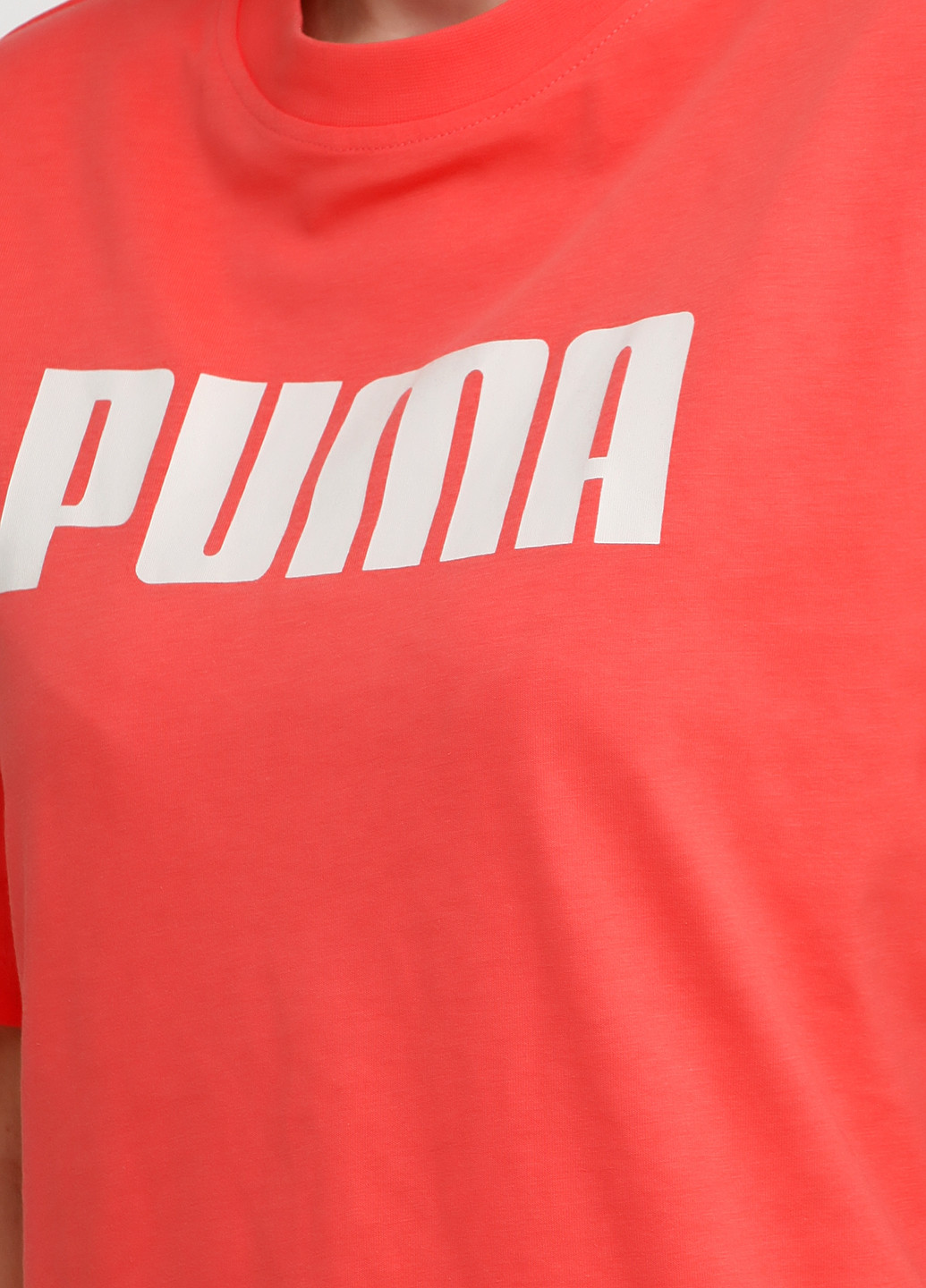 Персиковое спортивное платье короткое Puma с логотипом
