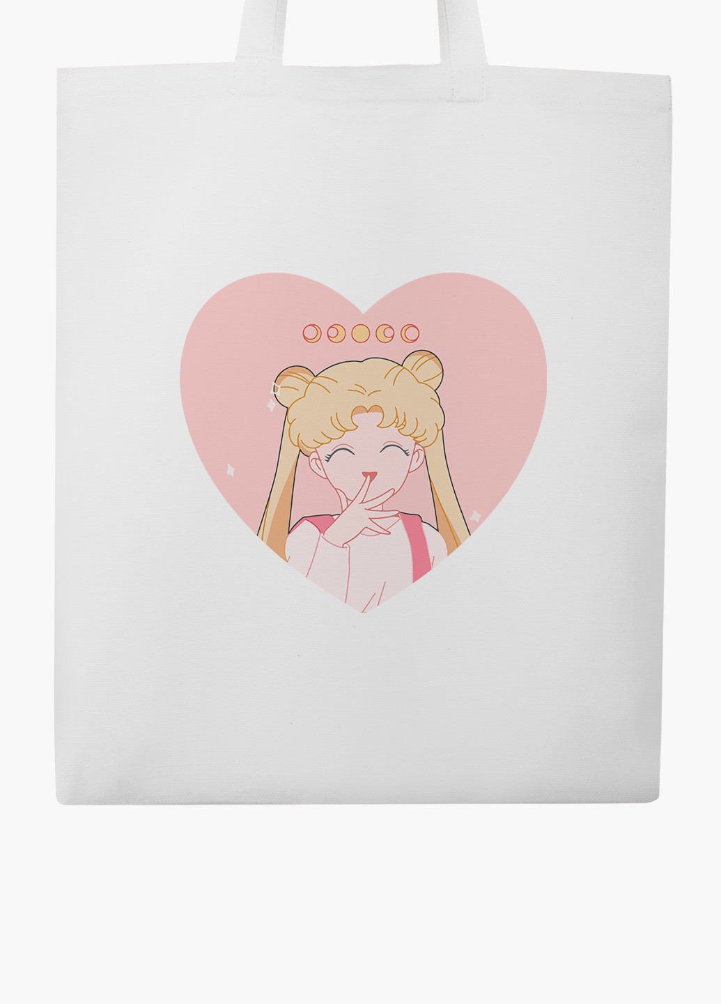 Еко сумка шоппер біла Місяць Кішка Сейлор Мун (anime Sailor Moon Cats) (9227-2922-WT-2) екосумка шопер 41*35 см MobiPrint (224806142)