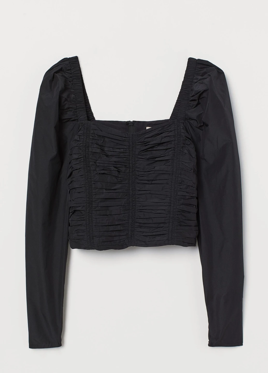 Чёрная блузка с присборенным рукавом H&M