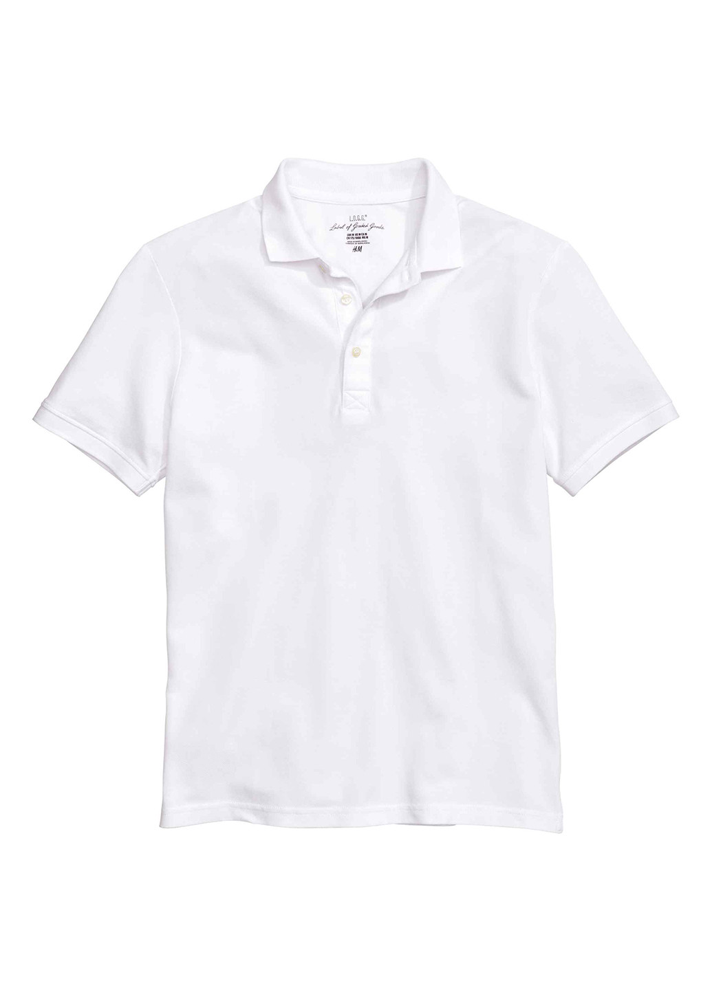Белая футболка-поло для мужчин H&M однотонная