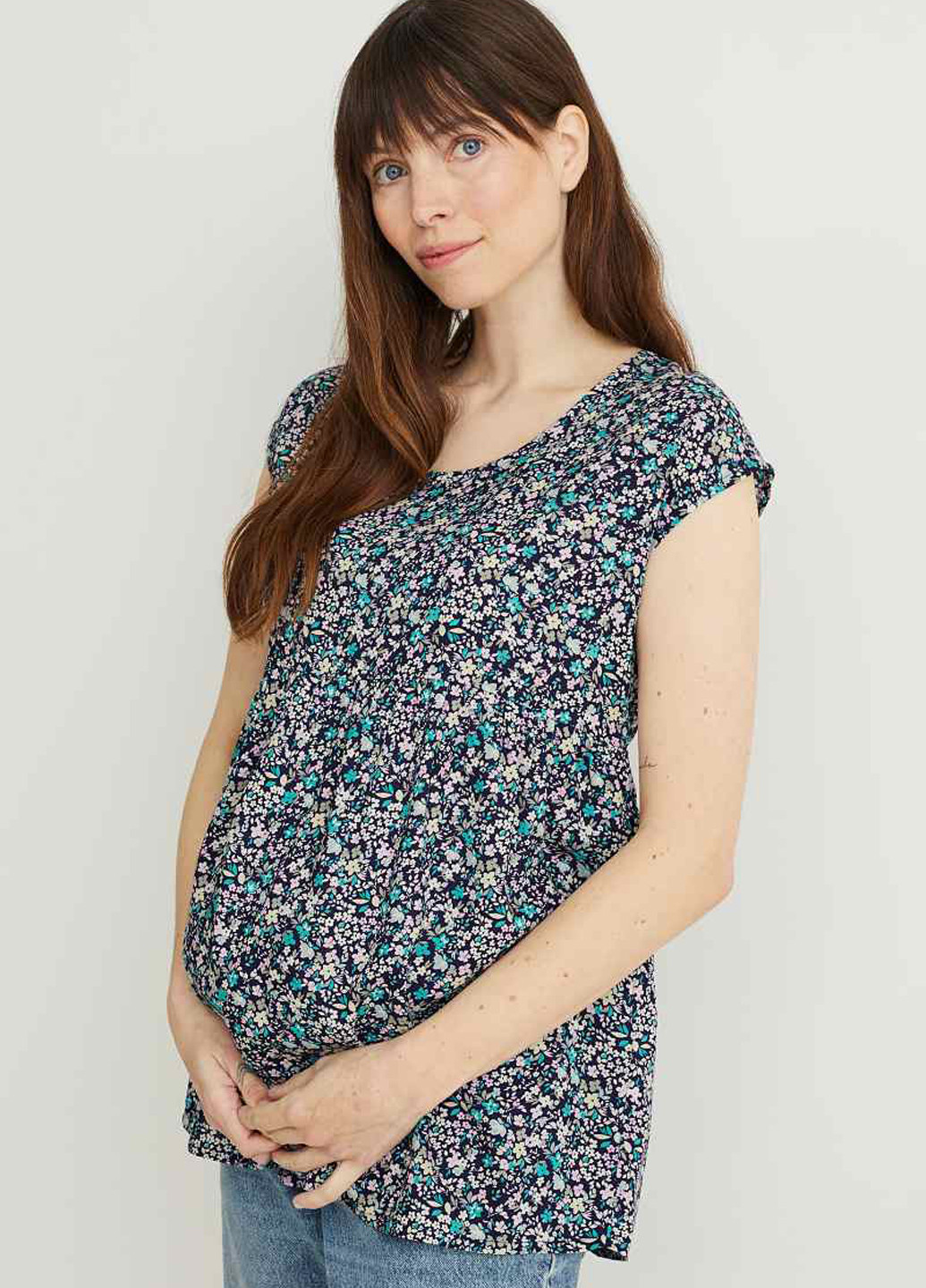 Тёмно-синяя блуза для беременных C&A