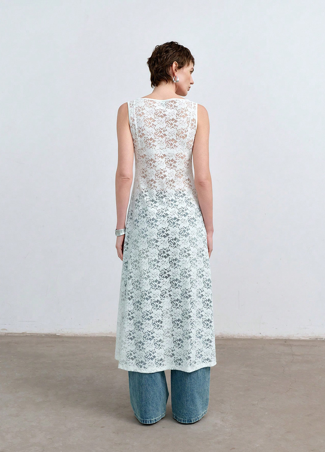 Белое кэжуал платье платье-майка SHEIN однотонное