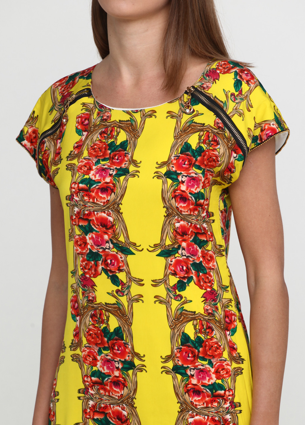 Желтое кэжуал платье Perfect Woman с цветочным принтом