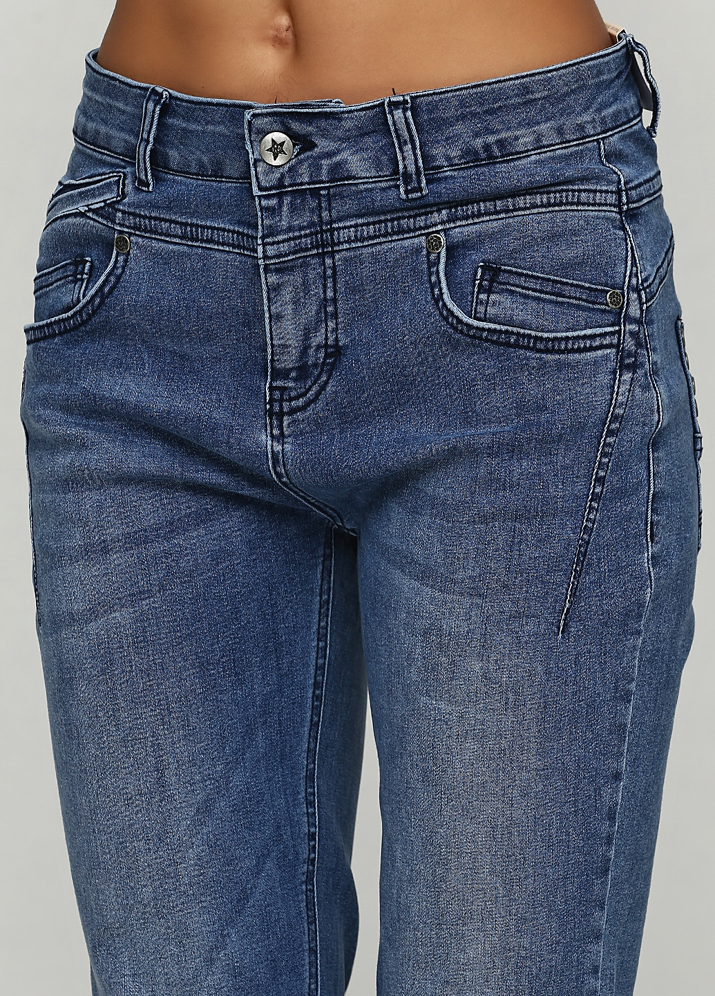Синие демисезонные прямые джинсы Imitz