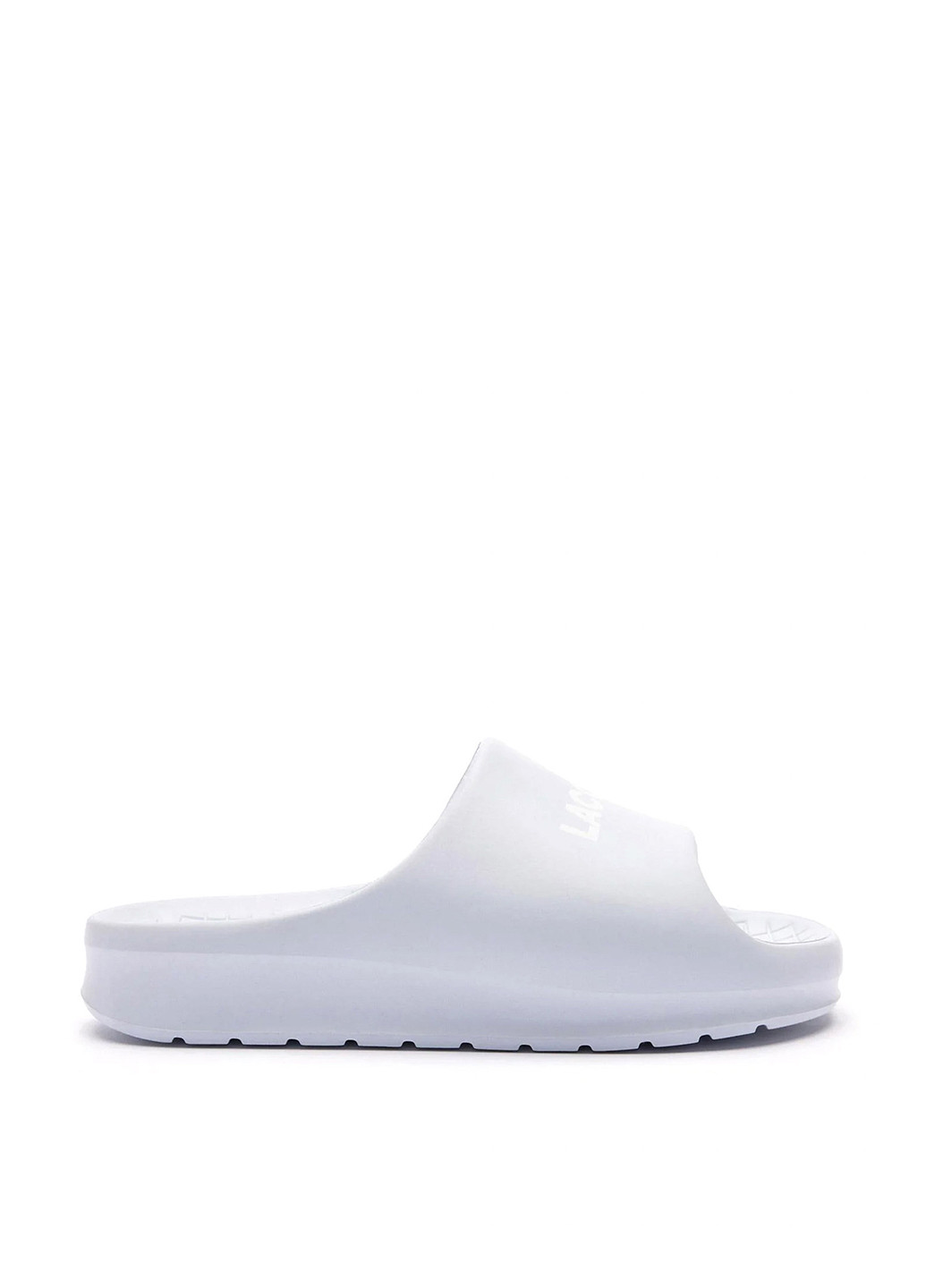 Светло-голубые шлепанцы Lacoste с логотипом