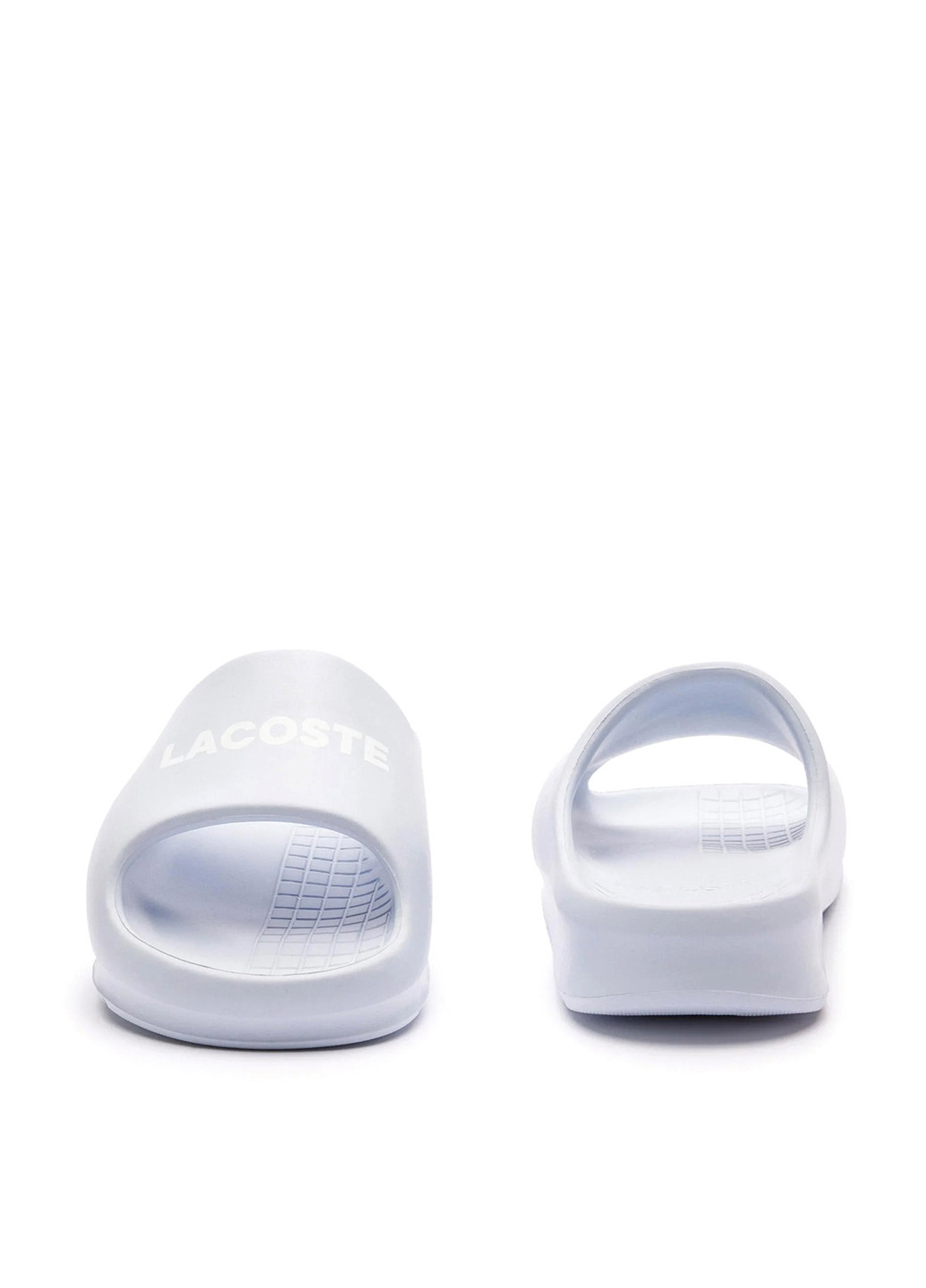 Светло-голубые шлепанцы Lacoste с логотипом