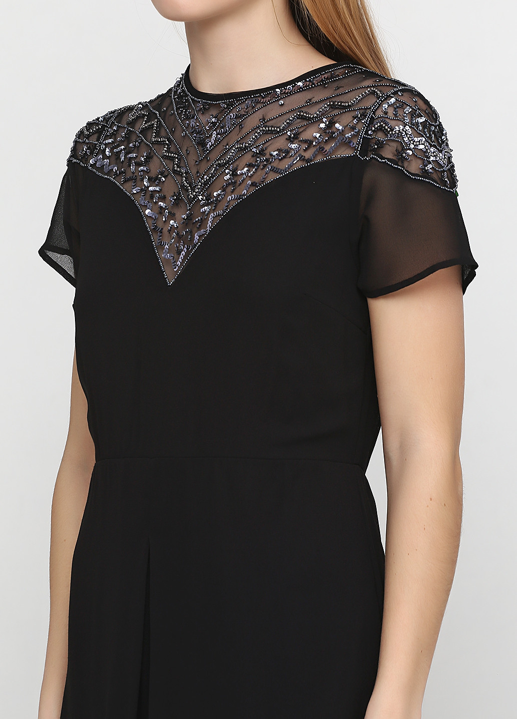 Черное вечернее платье макси Young Couture однотонное