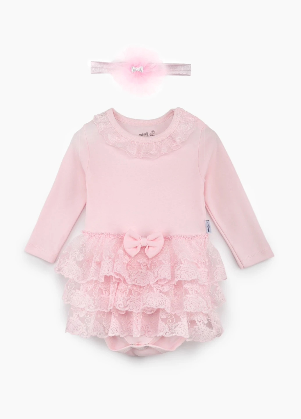 Розовое платье-боди Mini born (254063675)