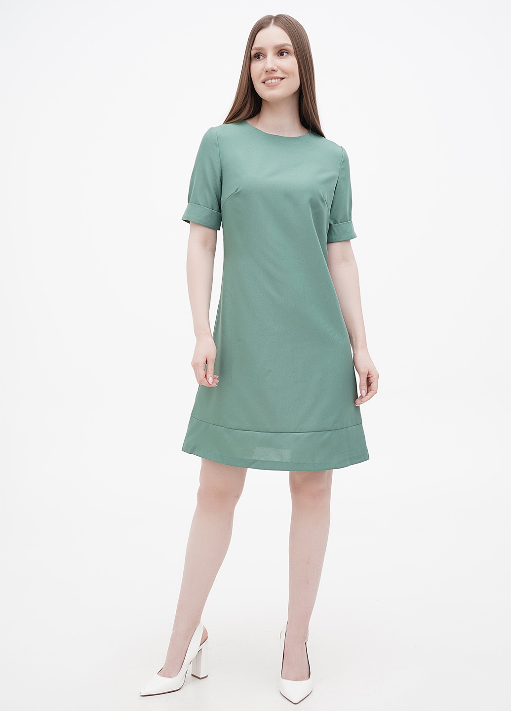 Сіро-зелена кежуал сукня а-силует Rebecca Tatti однотонна