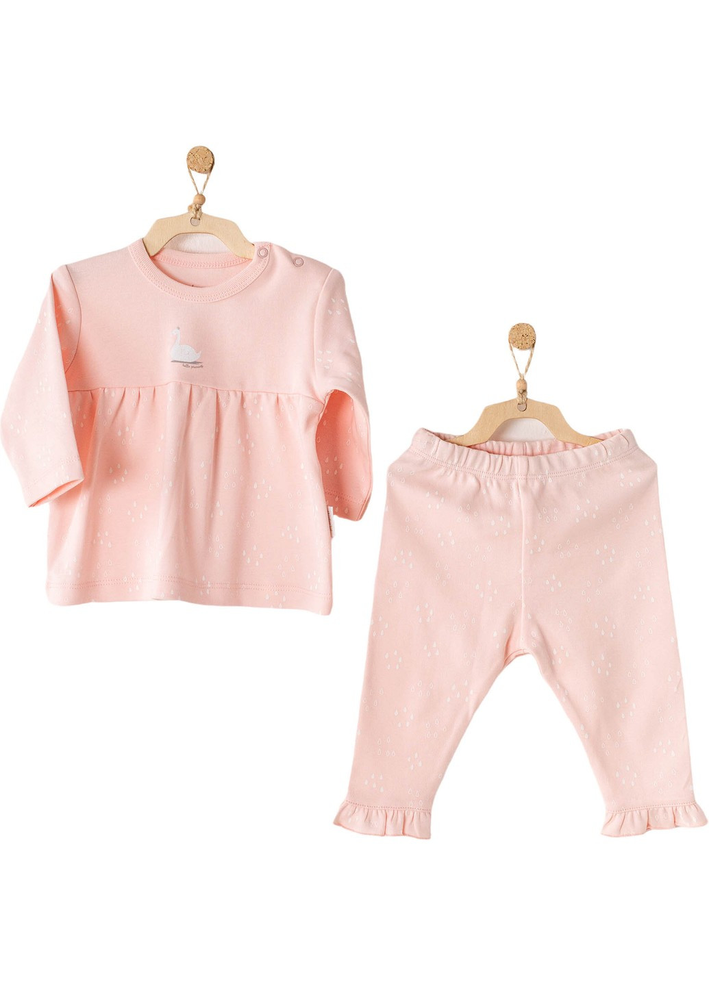 Рожевий демісезонний комплект кофта+штани, серія hello lovely andywawa