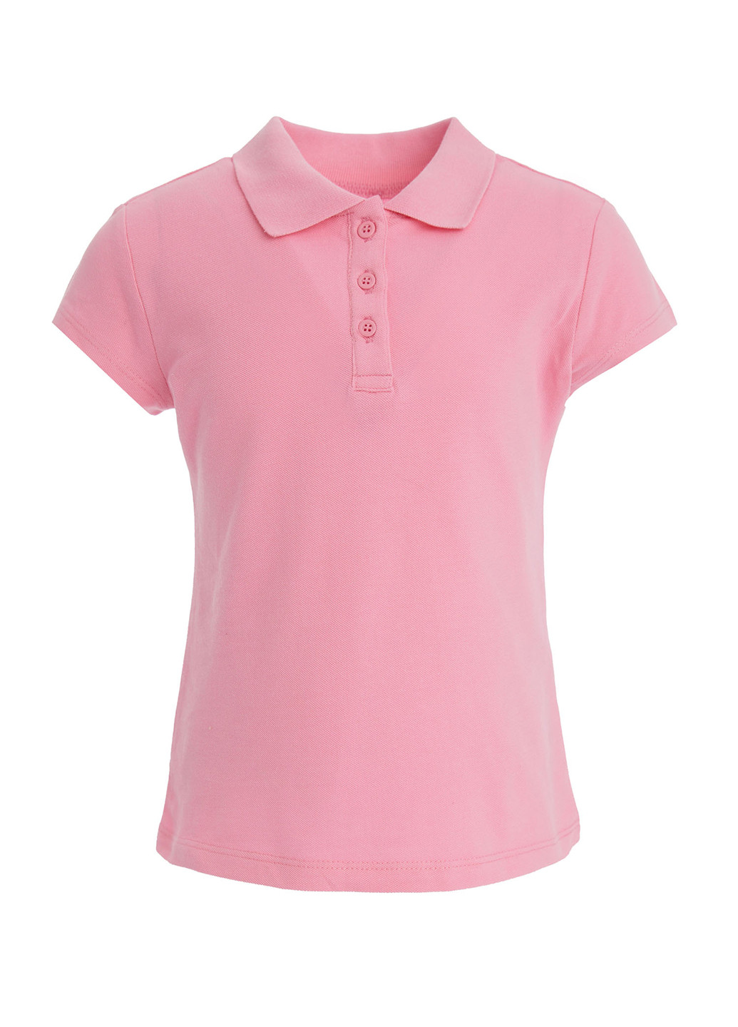 Светло-розовая детская футболка-поло для девочки DeFacto однотонная