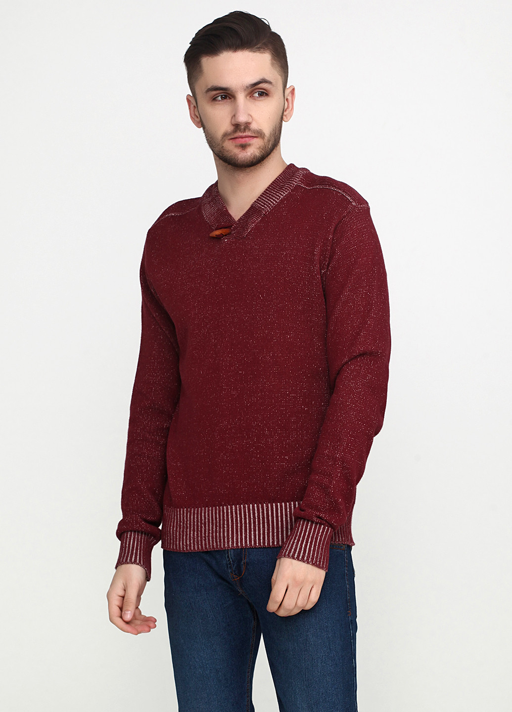 Бордовый демисезонный пуловер пуловер 98-86