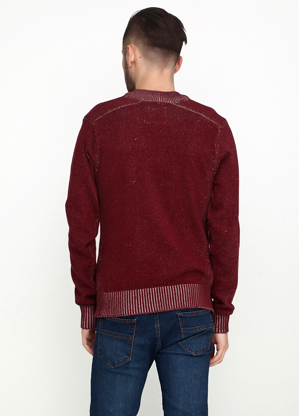 Бордовый демисезонный пуловер пуловер 98-86
