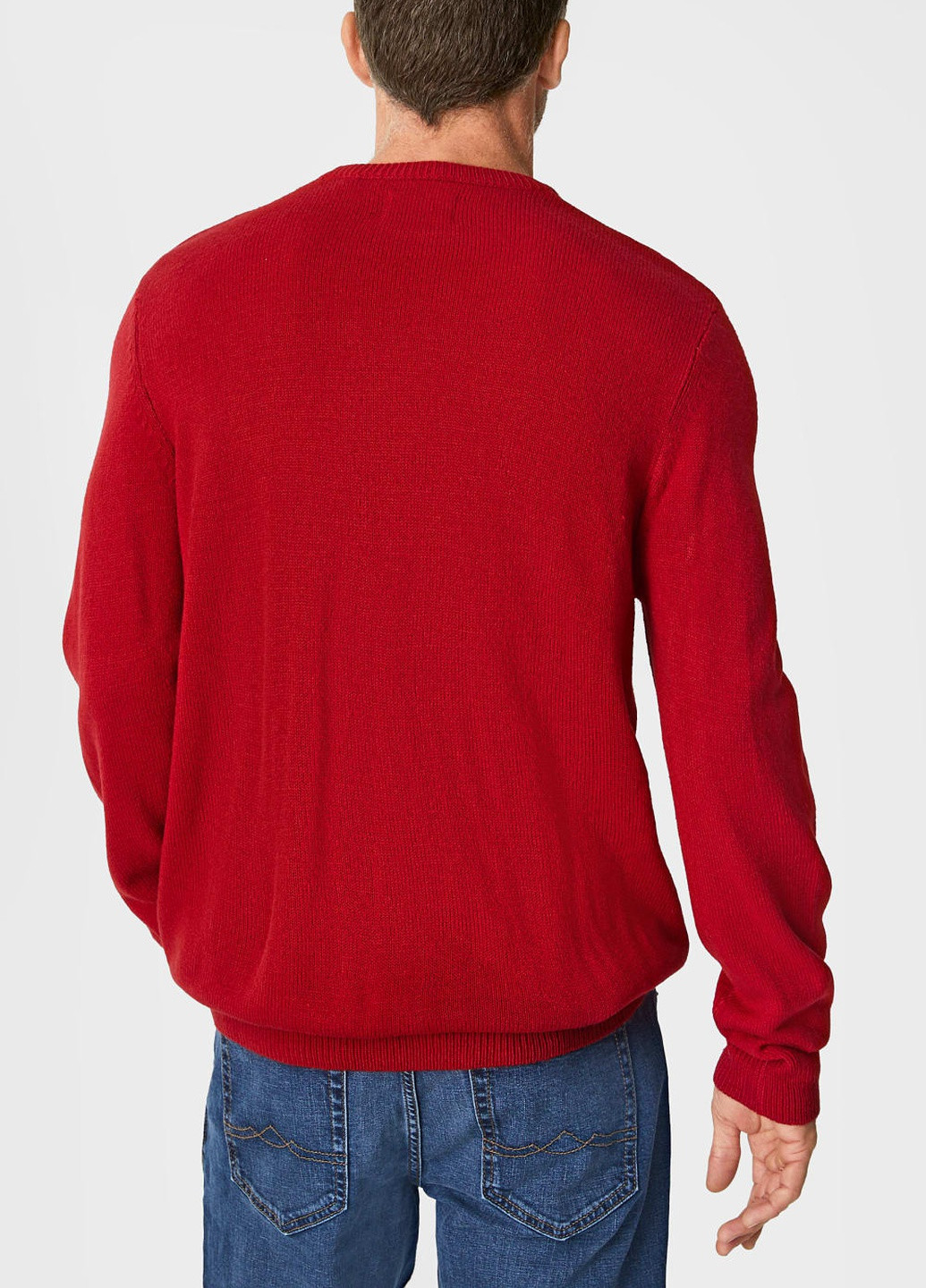 Красный зимний свитер C&A