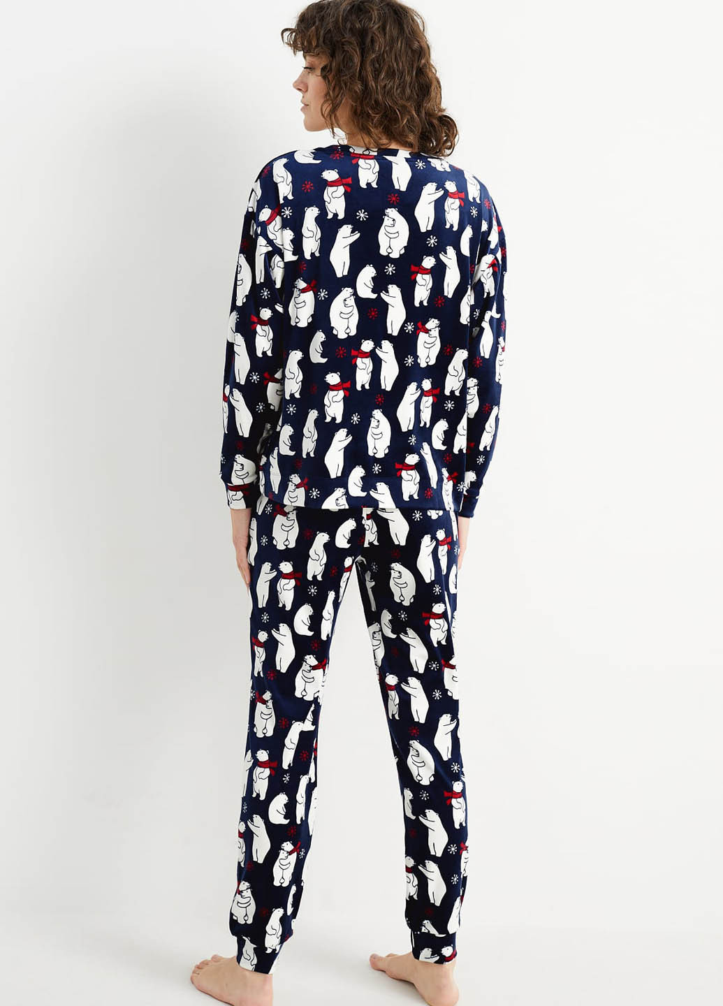 Темно-синій світшот C&A малюнок без декору (302957346)