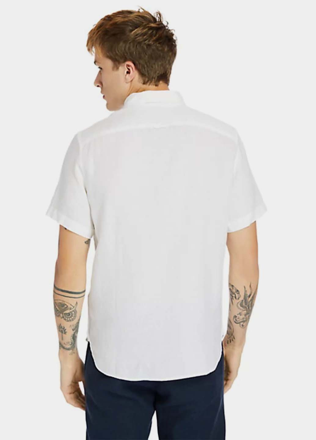 Белая кэжуал рубашка однотонная Timberland