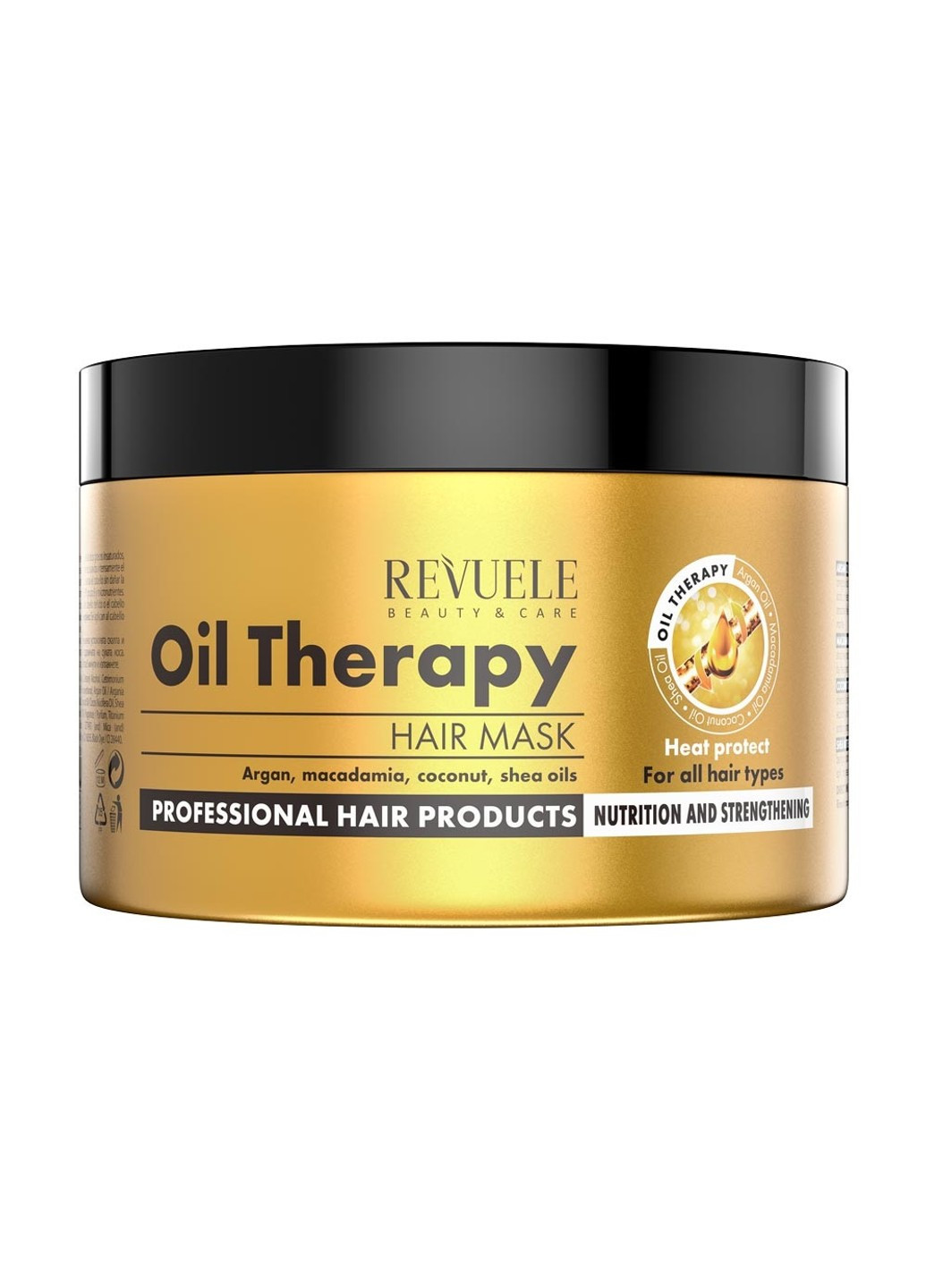 Маска для волос Масляная терапия с аргановым маслом, макадамией, кокосовым маслом и ши 500 мл REVUELE (256164575)