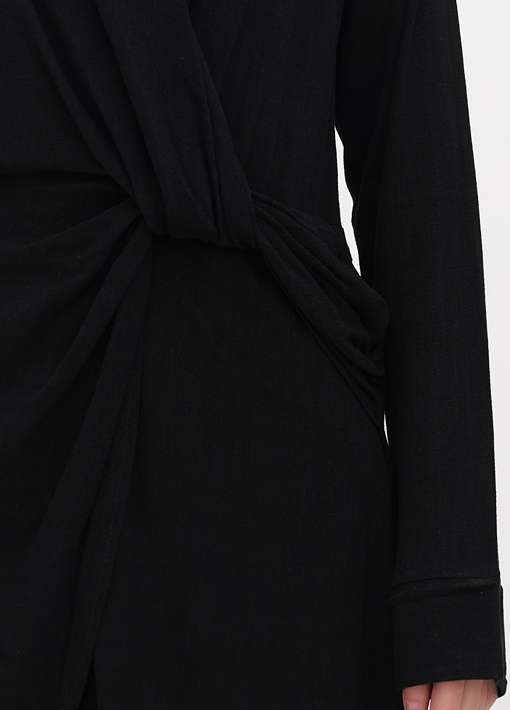 Черное кэжуал платье на запах Boohoo однотонное