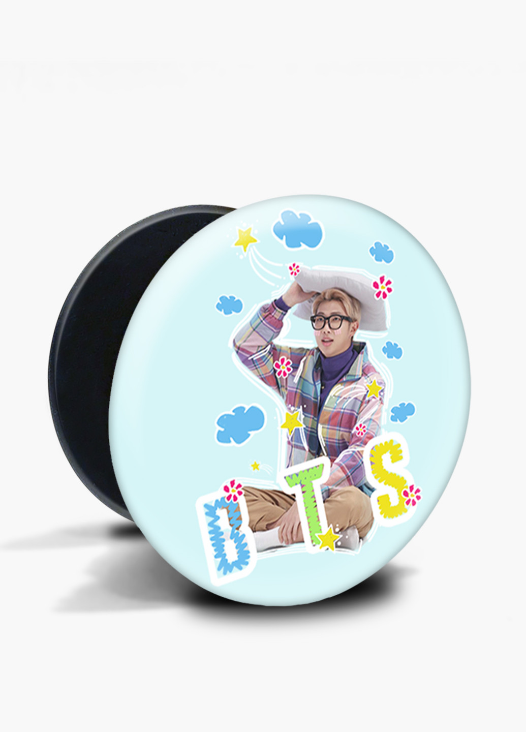 Попсокет (Popsockets) тримач для смартфону БТС (BTS) (8754-1066) Чорний MobiPrint (216748370)