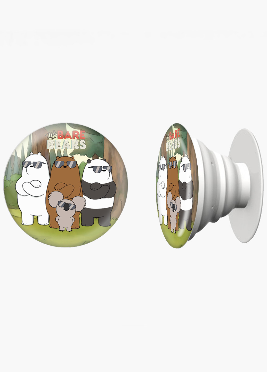 Попсокет (Popsockets) держатель для смартфона Вся правда о медведях (We Bare Bears) (8754-2892) Черный MobiPrint (229014757)