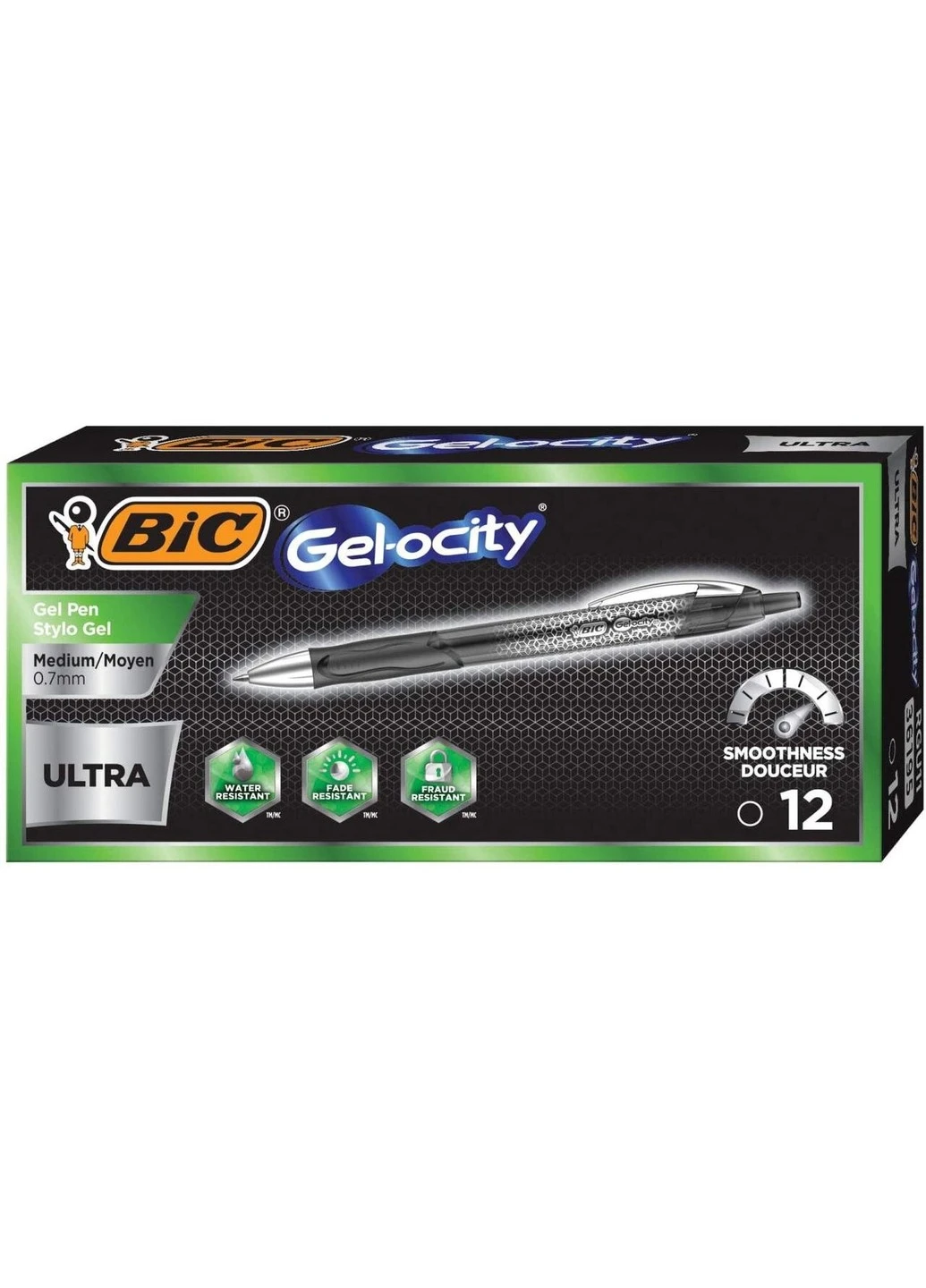 Набір гелевих ручок 12 шт автоматичні Gel-ocity Ultra(RGU11-BLK) (RGU11BK) (B07M5MFSQM) Bic (255254447)