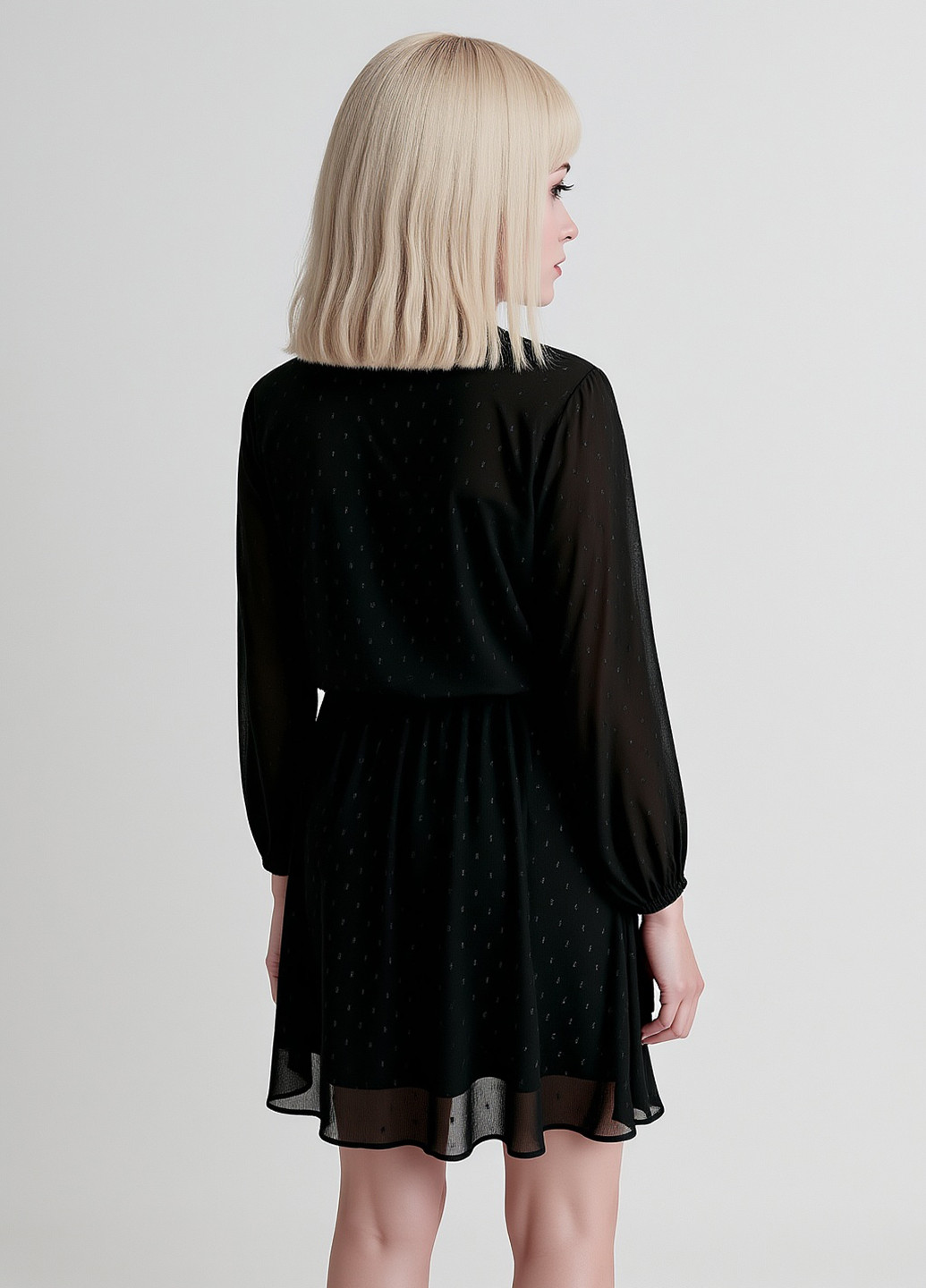 Черное кэжуал платье клеш Reserved в горошек