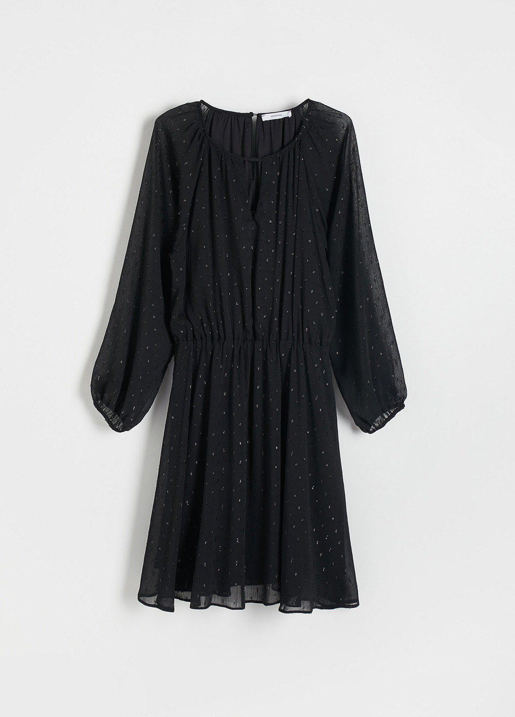 Черное кэжуал платье клеш Reserved в горошек