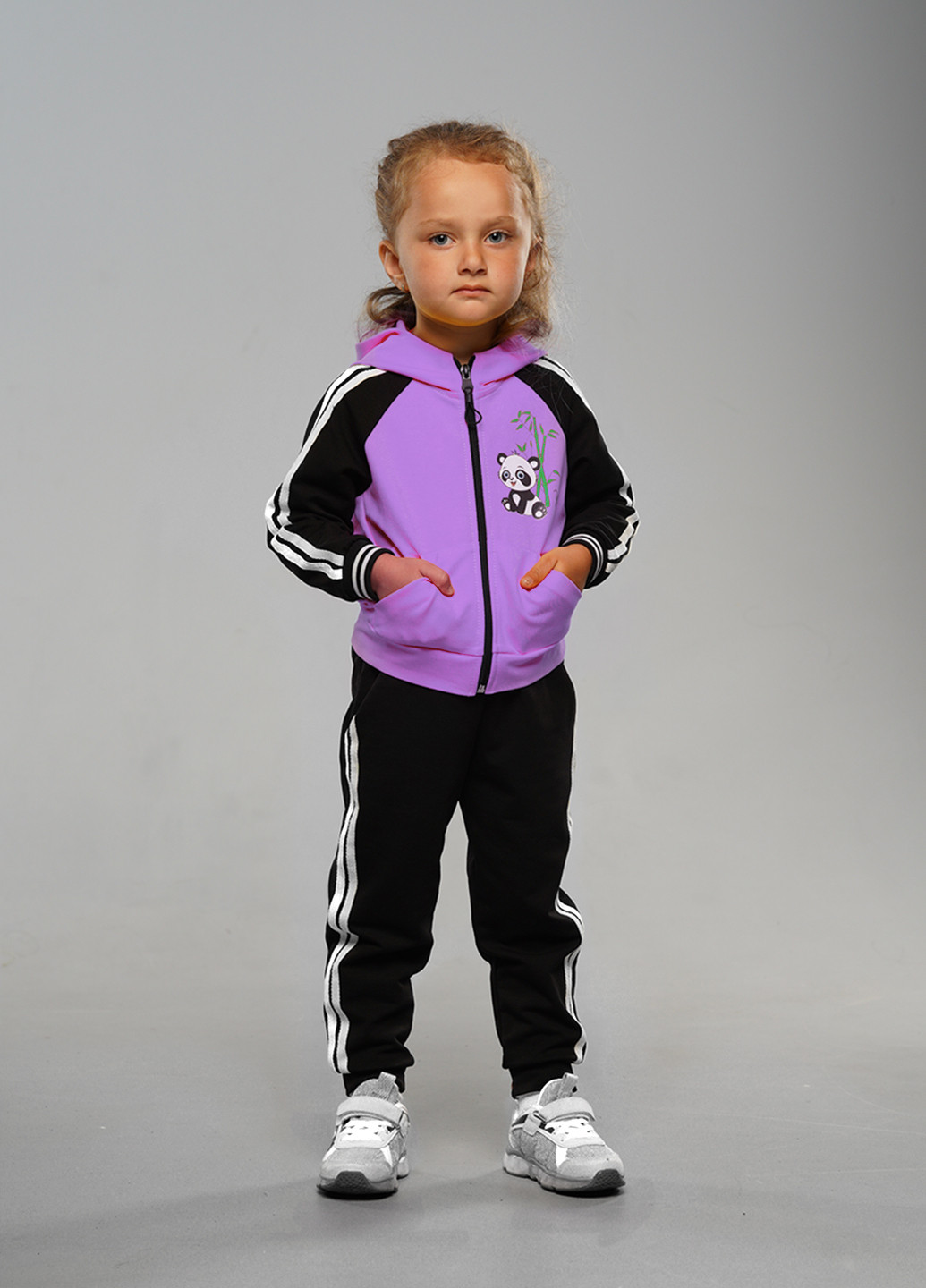 Лавандовый демисезонный лавандовый демисезонный спортивный костюм панда Sinthia