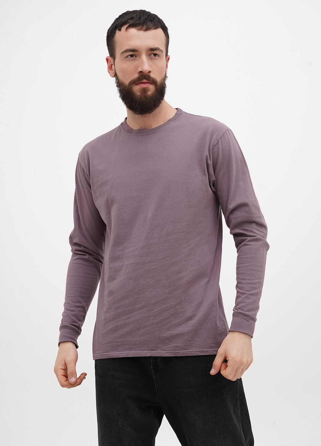 Сиреневый демисезонный кэжуал лонгслив Blue 84 однотонный