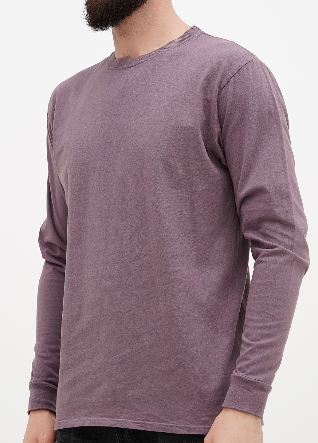 Сиреневый демисезонный кэжуал лонгслив Blue 84 однотонный
